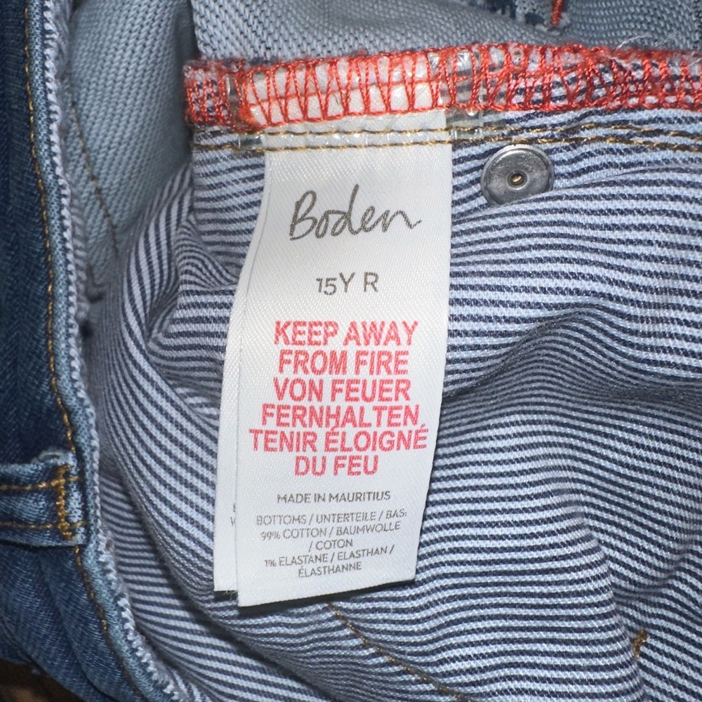 Boden Boys 15Y R‎ Jeans Blue Skinny Leg Adjustable Waist Button Pockets Cotton - Picture 5 of 6